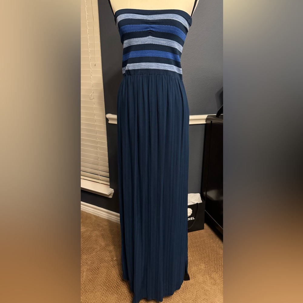 RACHEL Rachel Roy Navy and Blue Striped Dress
